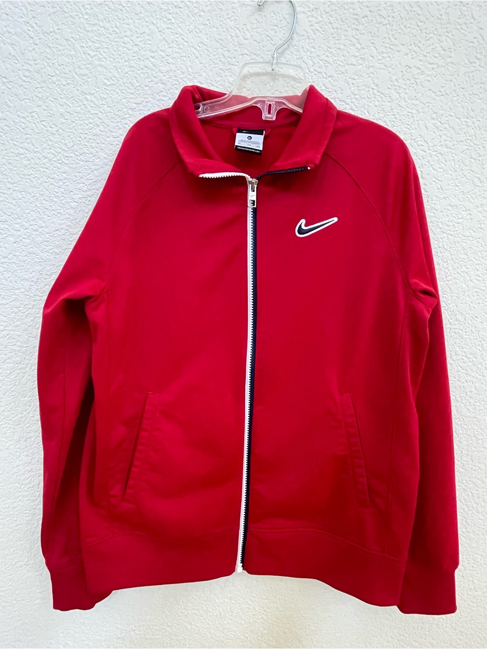 nike red track jacket kids XL